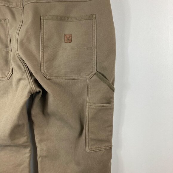Mens Coleman Fleece Lined Tan Green Carpenter Pants 38 x‎ 30 - Picture 4 of 7